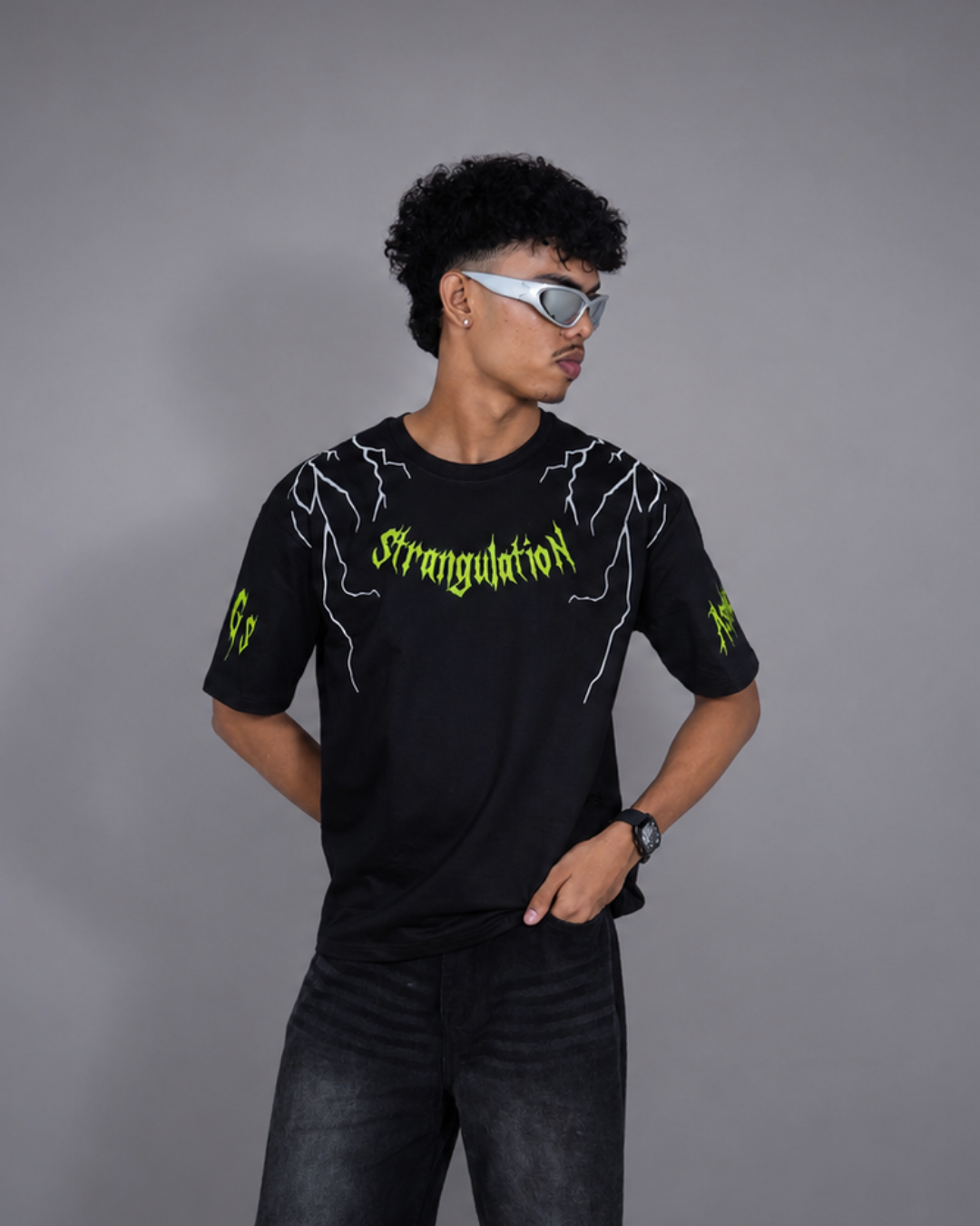 Strangulation Oversized T-Shirt – 240 GSM Drop Shoulder | TNGS Clothing