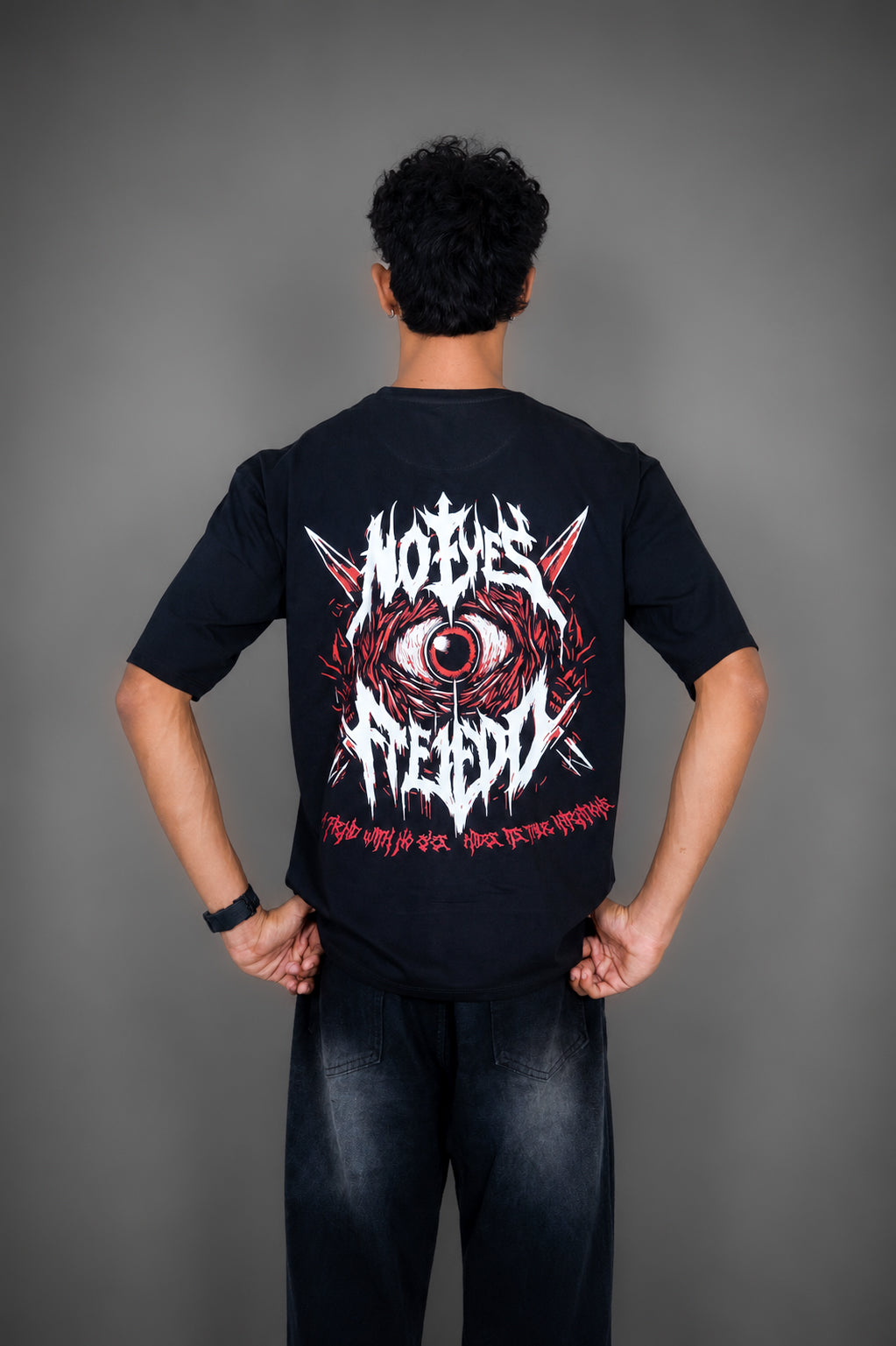 No Eyes Fien Oversized T-Shirt – 180 GSM Drop Shoulder | TNGS Clothing
