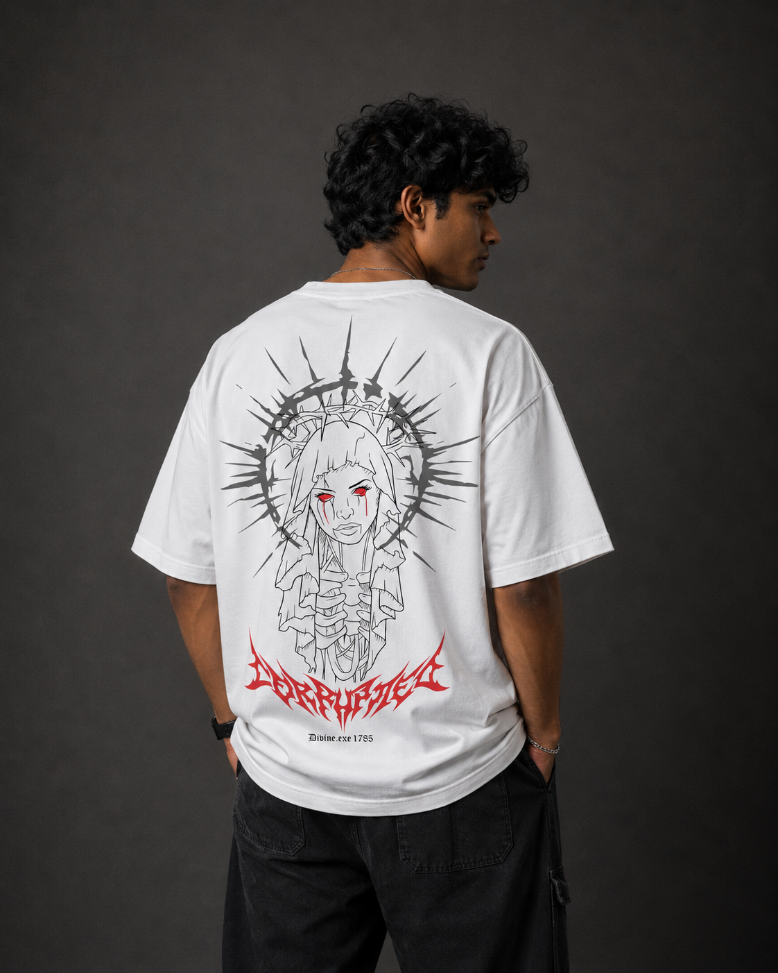 Corrupt Oversized T-Shirt – 180 GSM Drop Shoulder | TNGS Clothing