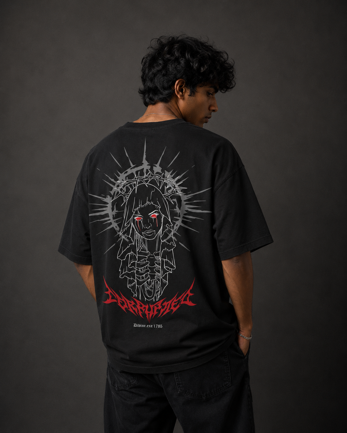 Corrupt Oversized T-Shirt – 180 GSM Drop Shoulder | TNGS Clothing