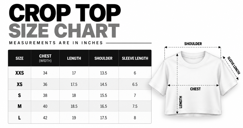 Crop Top Size Chart