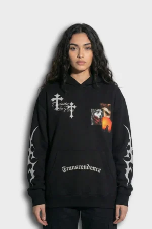 Cross Graphic Hoodie – Divinity in Pain Streetwear