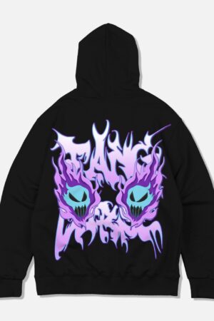 Inferno Skull Black Graphic Hoodie | TNGS Streetwear