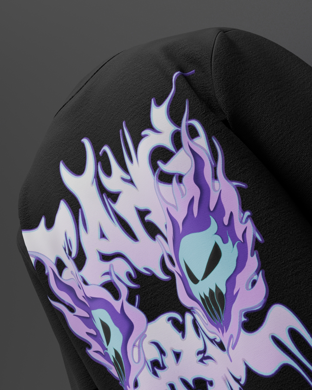 Purple Demon Graphic T Shirt – Flame Streetwear Tee - Image 2