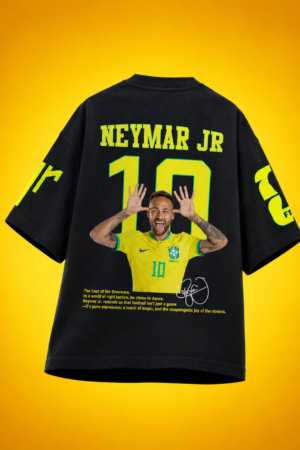 Neymar Jr No.10 Brazil Oversized Graphic T-Shirt – Black
